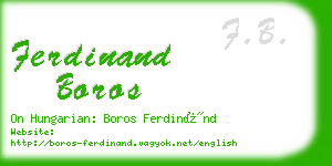 ferdinand boros business card